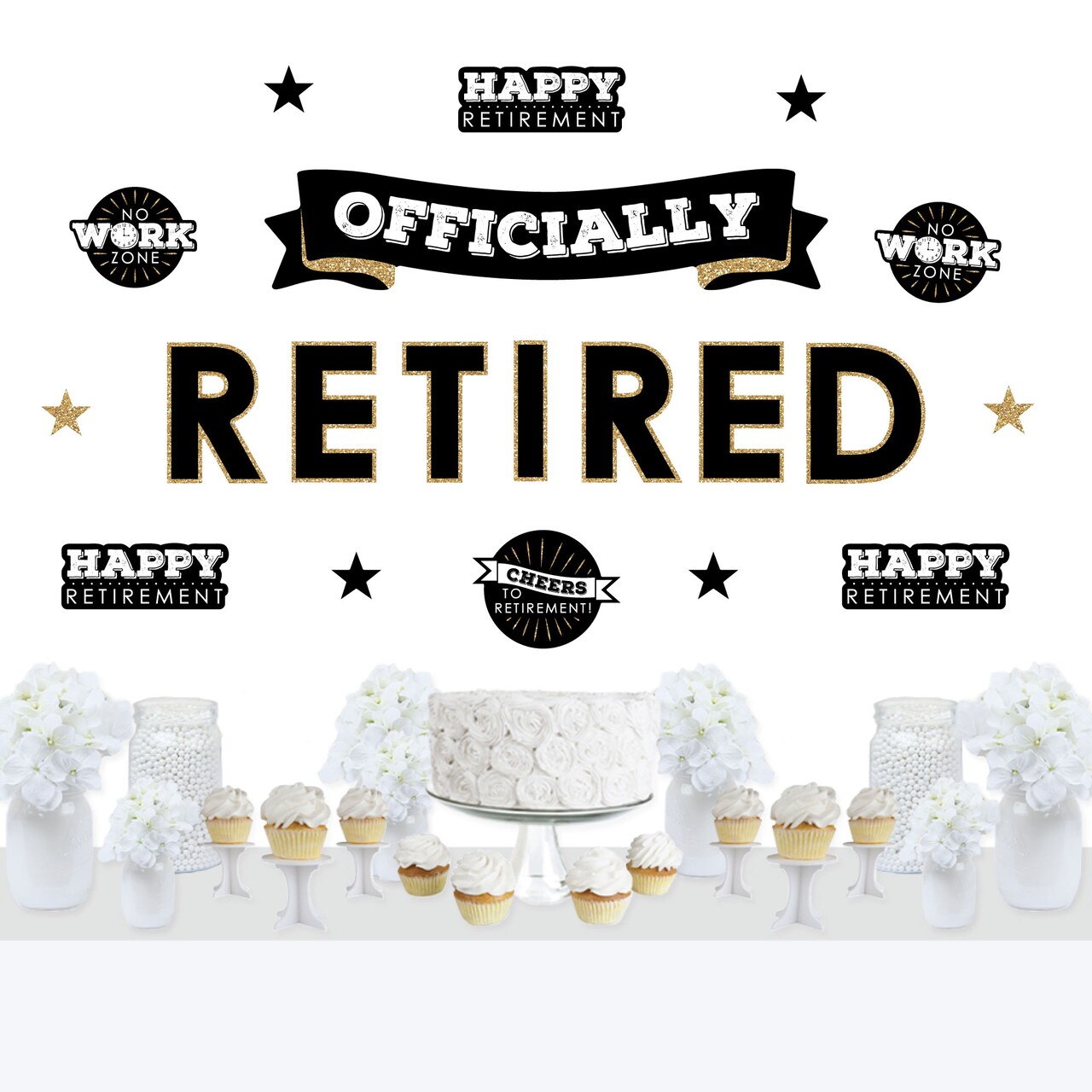 Big Dot of Happiness Happy Retirement - Peel and Stick Retirement Party Decoration - Wall Decals Backdrop